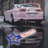 5-Star JDM Tsurikawa Drift Subway Train Bus Handle – Universal Car Interior Hanging Charm, Blue Ring & Bosozoku Pink Flowers Pattern Retro Nylon Strap X1