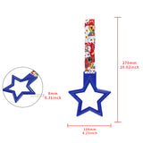 5-Star JDM Tsurikawa Drift Subway Train Bus Handle – Universal Car Interior Hanging Charm, Blue Ring & Bosozoku Red Cats Pattern Retro Nylon Strap X1