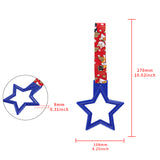 5-Star JDM Tsurikawa Drift Subway Train Bus Handle – Universal Car Interior Hanging Charm, Blue Ring & Bosozoku Red Dogs Pattern Retro Nylon Strap X1