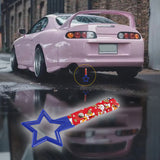 5-Star JDM Tsurikawa Drift Subway Train Bus Handle – Universal Car Interior Hanging Charm, Blue Ring & Bosozoku Red Dogs Pattern Retro Nylon Strap X1