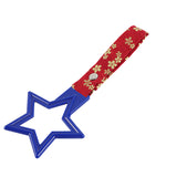 5-Star JDM Tsurikawa Drift Subway Train Bus Handle – Universal Car Interior Hanging Charm, Blue Ring & Bosozoku Red Flowers Pattern Retro Nylon Strap X1