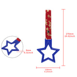 5-Star JDM Tsurikawa Drift Subway Train Bus Handle – Universal Car Interior Hanging Charm, Blue Ring & Bosozoku Red Flowers Pattern Retro Nylon Strap X1