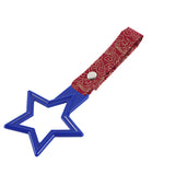 5-Star JDM Tsurikawa Drift Subway Train Bus Handle – Universal Car Interior Hanging Charm, Blue Ring & Bosozoku Red Clouds Pattern Retro Nylon Strap X1