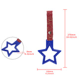 5-Star JDM Tsurikawa Drift Subway Train Bus Handle – Universal Car Interior Hanging Charm, Blue Ring & Bosozoku Red Clouds Pattern Retro Nylon Strap X1