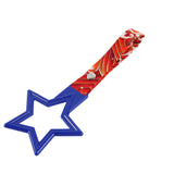 5-Star JDM Tsurikawa Drift Subway Train Bus Handle – Universal Car Interior Hanging Charm, Blue Ring & Bosozoku Red Waves Pattern Retro Nylon Strap X1