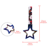 5-Star JDM Tsurikawa Drift Subway Train Bus Handle – Universal Car Interior Hanging Charm, Burnt Blue Ring & Bosozoku Black Cats Pattern Retro Nylon Strap X1