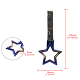 5-Star JDM Tsurikawa Drift Subway Train Bus Handle – Universal Car Interior Hanging Charm, Burnt Blue Ring & Bosozoku Black Clouds Pattern Retro Nylon Strap X1