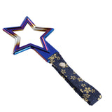 5-Star JDM Tsurikawa Drift Subway Train Bus Handle – Universal Car Interior Hanging Charm, Burnt Blue Ring & Bosozoku Blue Flowers Pattern Retro Nylon Strap X1