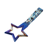 5-Star JDM Tsurikawa Drift Subway Train Bus Handle – Universal Car Interior Hanging Charm, Burnt Blue Ring & Bosozoku Blue Waves Pattern Retro Nylon Strap X1