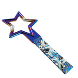 5-Star JDM Tsurikawa Drift Subway Train Bus Handle – Universal Car Interior Hanging Charm, Burnt Blue Ring & Bosozoku Blue Waves Pattern Retro Nylon Strap X1