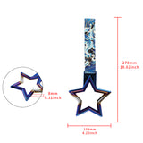 5-Star JDM Tsurikawa Drift Subway Train Bus Handle – Universal Car Interior Hanging Charm, Burnt Blue Ring & Bosozoku Blue Waves Pattern Retro Nylon Strap X1
