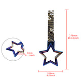 5-Star JDM Tsurikawa Drift Subway Train Bus Handle – Universal Car Interior Hanging Charm, Burnt Blue Ring & Bosozoku Green Waves Pattern Retro Nylon Strap X1