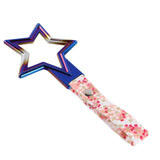 5-Star JDM Tsurikawa Drift Subway Train Bus Handle – Universal Car Interior Hanging Charm, Burnt Blue Ring & Bosozoku Pink Flowers Pattern Retro Nylon Strap X1