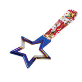 5-Star JDM Tsurikawa Drift Subway Train Bus Handle – Universal Car Interior Hanging Charm, Burnt Blue Ring & Bosozoku Red Cats Pattern Retro Nylon Strap X1