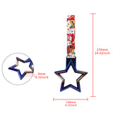 5-Star JDM Tsurikawa Drift Subway Train Bus Handle – Universal Car Interior Hanging Charm, Burnt Blue Ring & Bosozoku Red Cats Pattern Retro Nylon Strap X1
