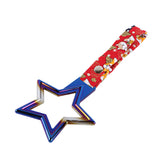 5-Star JDM Tsurikawa Drift Subway Train Bus Handle – Universal Car Interior Hanging Charm, Burnt Blue Ring & Bosozoku Red Dogs Pattern Retro Nylon Strap X1