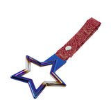 5-Star JDM Tsurikawa Drift Subway Train Bus Handle – Universal Car Interior Hanging Charm, Burnt Blue Ring & Bosozoku Red Clouds Pattern Retro Nylon Strap X1