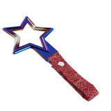 5-Star JDM Tsurikawa Drift Subway Train Bus Handle – Universal Car Interior Hanging Charm, Burnt Blue Ring & Bosozoku Red Clouds Pattern Retro Nylon Strap X1