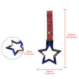 5-Star JDM Tsurikawa Drift Subway Train Bus Handle – Universal Car Interior Hanging Charm, Burnt Blue Ring & Bosozoku Red Clouds Pattern Retro Nylon Strap X1