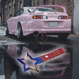 5-Star JDM Tsurikawa Drift Subway Train Bus Handle – Universal Car Interior Hanging Charm, Burnt Blue Ring & Bosozoku Red Clouds Pattern Retro Nylon Strap X1