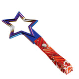 5-Star JDM Tsurikawa Drift Subway Train Bus Handle – Universal Car Interior Hanging Charm, Burnt Blue Ring & Bosozoku Red Waves Pattern Retro Nylon Strap X1