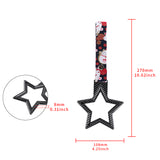 5-Star JDM Tsurikawa Drift Subway Train Bus Handle – Universal Car Interior Hanging Charm, Carbon Fiber Style Ring & Bosozoku Black Cats Pattern Retro Nylon Strap X1