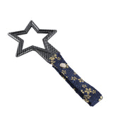 5-Star JDM Tsurikawa Drift Subway Train Bus Handle – Universal Car Interior Hanging Charm, Carbon Fiber Style Ring & Bosozoku Blue Flowers Pattern Retro Nylon Strap X1