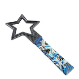 5-Star JDM Tsurikawa Drift Subway Train Bus Handle – Universal Car Interior Hanging Charm, Carbon Fiber Style Ring & Bosozoku Blue Waves Pattern Retro Nylon Strap X1