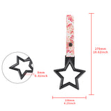 5-Star JDM Tsurikawa Drift Subway Train Bus Handle – Universal Car Interior Hanging Charm, Carbon Fiber Style Ring & Bosozoku Pink Flowers Pattern Retro Nylon Strap X1