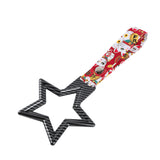 5-Star JDM Tsurikawa Drift Subway Train Bus Handle – Universal Car Interior Hanging Charm, Carbon Fiber Style Ring & Bosozoku Red Cats Pattern Retro Nylon Strap X1