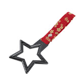 5-Star JDM Tsurikawa Drift Subway Train Bus Handle – Universal Car Interior Hanging Charm, Carbon Fiber Style Ring & Bosozoku Red Flowers Pattern Retro Nylon Strap X1
