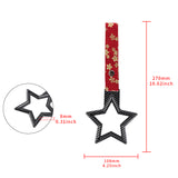 5-Star JDM Tsurikawa Drift Subway Train Bus Handle – Universal Car Interior Hanging Charm, Carbon Fiber Style Ring & Bosozoku Red Flowers Pattern Retro Nylon Strap X1
