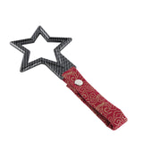 5-Star JDM Tsurikawa Drift Subway Train Bus Handle – Universal Car Interior Hanging Charm, Carbon Fiber Style Ring & Bosozoku Red Clouds Pattern Retro Nylon Strap X1