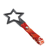 5-Star JDM Tsurikawa Drift Subway Train Bus Handle – Universal Car Interior Hanging Charm, Carbon Fiber Style Ring & Bosozoku Red Waves Pattern Retro Nylon Strap X1