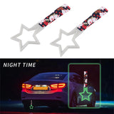 5-Star Glow-in-the-Dark JDM Tsurikawa Drift Subway Train Bus Handle – Universal Car Interior Hanging Charm, White Ring & Bosozoku Black Cats Pattern Retro Nylon Strap X1