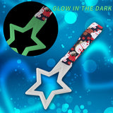 5-Star Glow-in-the-Dark JDM Tsurikawa Drift Subway Train Bus Handle – Universal Car Interior Hanging Charm, White Ring & Bosozoku Black Cats Pattern Retro Nylon Strap X1