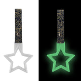 5-Star Glow-in-the-Dark JDM Tsurikawa Drift Subway Train Bus Handle – Universal Car Interior Hanging Charm, White Ring & Bosozoku Black Clouds Pattern Retro Nylon Strap X1