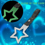 5-Star Glow-in-the-Dark JDM Tsurikawa Drift Subway Train Bus Handle – Universal Car Interior Hanging Charm, White Ring & Bosozoku Black Clouds Pattern Retro Nylon Strap X1