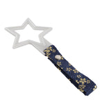 5-Star Glow-in-the-Dark JDM Tsurikawa Drift Subway Train Bus Handle – Universal Car Interior Hanging Charm, White Ring & Bosozoku Blue Flowers Pattern Retro Nylon Strap X1