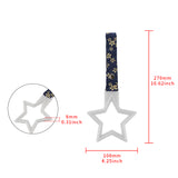 5-Star Glow-in-the-Dark JDM Tsurikawa Drift Subway Train Bus Handle – Universal Car Interior Hanging Charm, White Ring & Bosozoku Blue Flowers Pattern Retro Nylon Strap X1