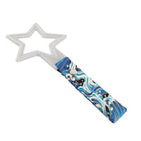 5-Star Glow-in-the-Dark JDM Tsurikawa Drift Subway Train Bus Handle – Universal Car Interior Hanging Charm, White Ring & Bosozoku Blue Waves Pattern Retro Nylon Strap X1