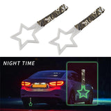 5-Star Glow-in-the-Dark JDM Tsurikawa Drift Subway Train Bus Handle – Universal Car Interior Hanging Charm, White Ring & Bosozoku Green Waves Pattern Retro Nylon Strap X1