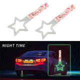 5-Star Glow-in-the-Dark JDM Tsurikawa Drift Subway Train Bus Handle – Universal Car Interior Hanging Charm, White Ring & Bosozoku Pink Flowers Pattern Retro Nylon Strap X1