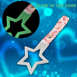 5-Star Glow-in-the-Dark JDM Tsurikawa Drift Subway Train Bus Handle – Universal Car Interior Hanging Charm, White Ring & Bosozoku Pink Flowers Pattern Retro Nylon Strap X1