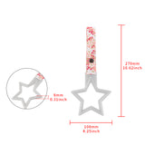 5-Star Glow-in-the-Dark JDM Tsurikawa Drift Subway Train Bus Handle – Universal Car Interior Hanging Charm, White Ring & Bosozoku Pink Flowers Pattern Retro Nylon Strap X1
