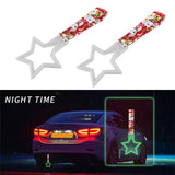5-Star Glow-in-the-Dark JDM Tsurikawa Drift Subway Train Bus Handle – Universal Car Interior Hanging Charm, White Ring & Bosozoku Red Cats Pattern Retro Nylon Strap X1
