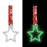5-Star Glow-in-the-Dark JDM Tsurikawa Drift Subway Train Bus Handle – Universal Car Interior Hanging Charm, White Ring & Bosozoku Red Dogs Pattern Retro Nylon Strap X1