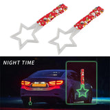 5-Star Glow-in-the-Dark JDM Tsurikawa Drift Subway Train Bus Handle – Universal Car Interior Hanging Charm, White Ring & Bosozoku Red Dogs Pattern Retro Nylon Strap X1