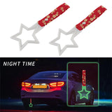 5-Star Glow-in-the-Dark JDM Tsurikawa Drift Subway Train Bus Handle – Universal Car Interior Hanging Charm, White Ring & Bosozoku Red Flowers Pattern Retro Nylon Strap X1
