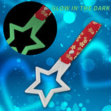 5-Star Glow-in-the-Dark JDM Tsurikawa Drift Subway Train Bus Handle – Universal Car Interior Hanging Charm, White Ring & Bosozoku Red Flowers Pattern Retro Nylon Strap X1